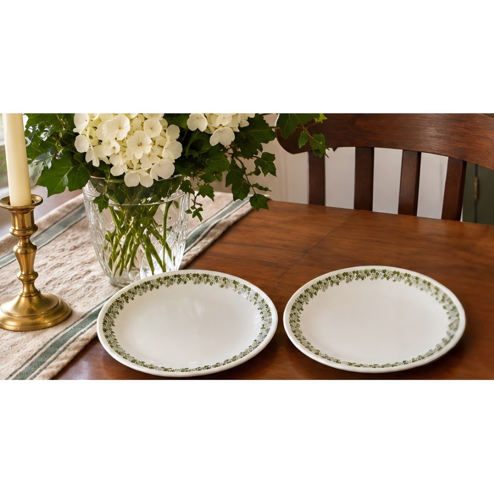Corelle Crazy Daisy Spring Blossom Green Dinner Plates Set of 2 cottagecore